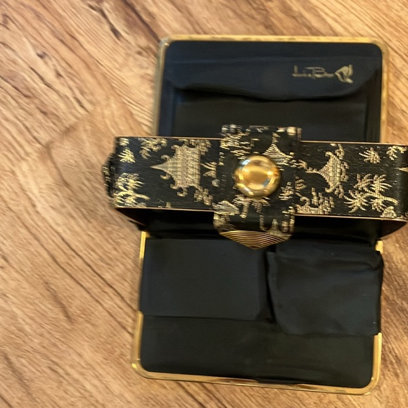 Lin Ben suitcase purse pagoda embroidered black and gold - Picture 7 of 10